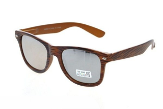 Světle hnědé zrcadlové sluneční brýle Wayfarer Wood