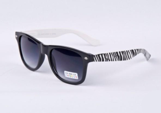 Bílo - černé sluneční brýle Wayfarer Zebra