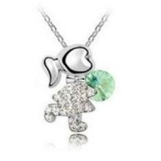 Náhrdelník Swarovski elements Girls - zelený