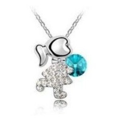 Náhrdelník Swarovski elements Girls - tyrkysový