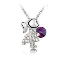 Náhrdelník Swarovski elements Girls - vínový