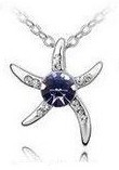 Náhrdelník Swarovski elements Hvězdice - fialová  