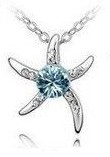 Náhrdelník Swarovski elements Hvězdice - světle modrá   