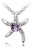 Náhrdelník Swarovski elements Hvězdice - světle fialová    