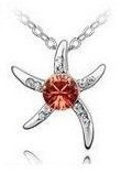 Náhrdelník Swarovski elements Hvězdice - oranžová 