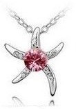 Náhrdelník Swarovski elements Hvězdice - světle růžová  