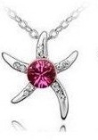 Náhrdelník Swarovski elements Hvězdice - růžová  