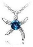 Náhrdelník Swarovski elements Hvězdice - modrá   