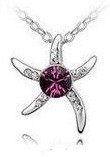 Náhrdelník Swarovski elements Hvězdice - vínová    