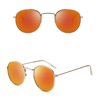 Stříbrné rudě zrcadlové sluneční brýle Oculos