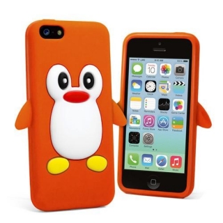 Oranžový kryt Tučňák pro Apple iPhone 5C