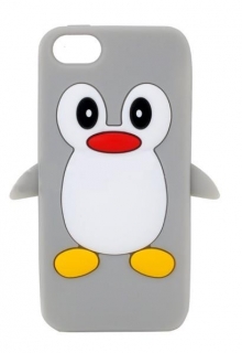 Šedý kryt Tučňák pro Apple iPhone 5C