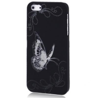 Černý kryt Motýlek pro Apple iPhone 5/5S