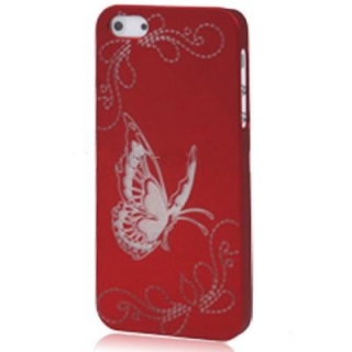 Červený kryt Motýlek pro Apple iPhone 5/5S