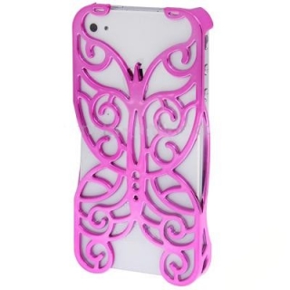 Růžový kryt Motýlek pro Apple iPhone 4/4S