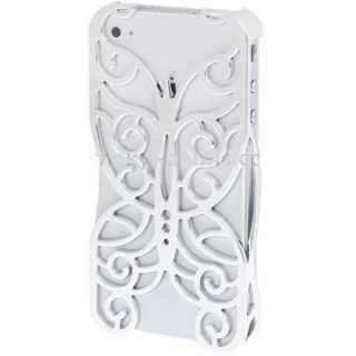 Stříbrný kryt Motýlek pro Apple iPhone 4/4S