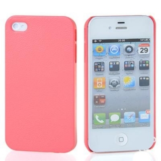 Růžový kryt Litchi pro Apple iPhone 4/4S