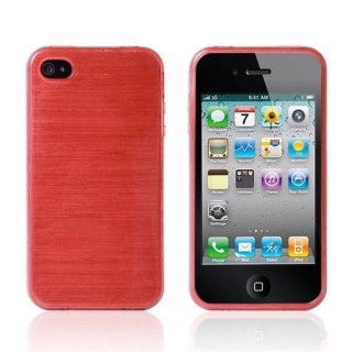 Červený kryt Brush pro Apple iPhone 4/4S