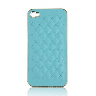 Světle modrý kožený kryt pro Apple iPhone 4/4S